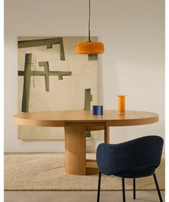 Kerek bővíthető étkezőasztal hosszabbító asztallappal tölgyfa dekorral ø 150 cm Artis – Kave Home