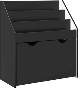 vidaXL Gyerek Könyvespolc fiókkal Fekete 60 x 29,5 x 69 cm Faanyag