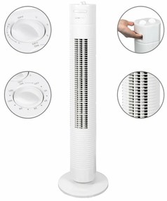 Clatronic TVL 3770 oszlopos ventilátor, fehérszínben