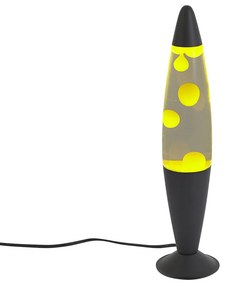 Lávalámpa átlátszó sárga viasszal, LED-del - Molten Lava