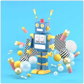Poszterek 30x30 Kék robot