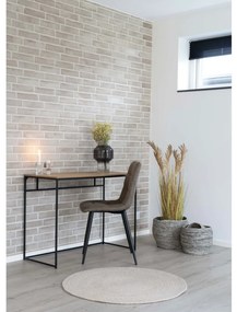 Vita íróasztal, tölgyhatású fekete vázzal 100x45x75 cm