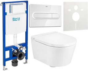 Set WC csésze Roca Inspira A346528000, beépíthető keret Roca Duplo A890070020, A80152C00B, A890195000, A890063000