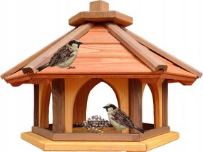 Madáretető Fa Hatszögletű Etető Nagy