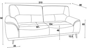 Háromszemélyes LIVORNO kanapé, bézs színű