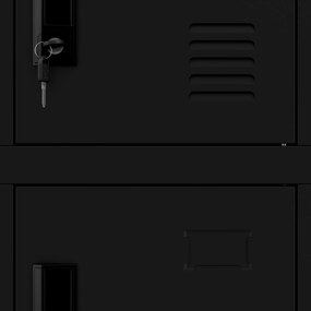 KAROL társalgói öltözőszekrény rekeszekkel, 900 x 1850 x 400 mm, fekete