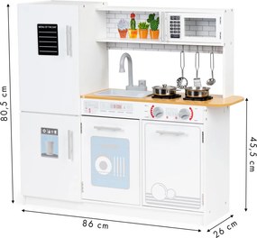 Fa gyerekkonyha fényekkel edényekkel