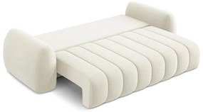 Bézs buklé kinyitható-tárolóhelyes kanapé 266 cm Pele – Makamii