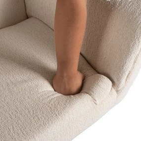 Elegáns Forgó Pihenőfotel Krém Bouclé Szövettel. TERRY