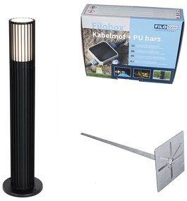 Design kültéri lámpaoszlop fekete 50 cm IP44 - Boris