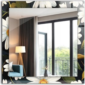 Fürdőszoba tükör hálószoba nappali nyomott mintával Fehér margaréta levelek 60x60