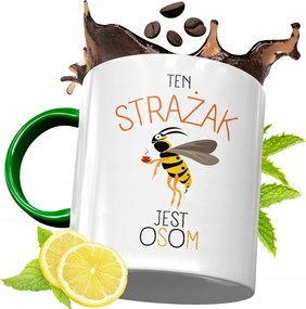 Zöld Bögre Tűzoltónak Tökéletes Ajándék fényképes nyomtatással