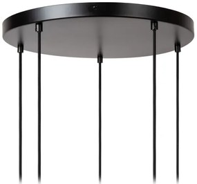 Lucide 45408/15/99 - Csillár zsinóron ILONA 5xE27/40W/230V fekete/bézs