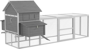 PawHut Nagy Fa Kakasok Ház 311 x 149 x 149 cm Kültéri Kakasok Ház 4-6 Kakasnak 2 Ablakkal, Kinyíló Ajtókkal, Kivehető Tálcával és Külső Rampával - Szü