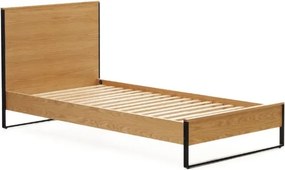 Natúr színű egyszemélyes ágy ágyráccsal 90x190 cm Taiana – Kave Home