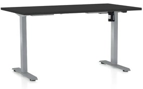 OfficeTech A állítható magasságú asztal, 140 x 80 cm, szürke alap, fekete