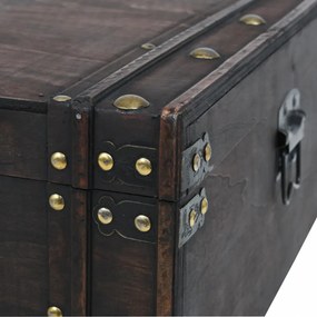 vintage stílusú furnérlemez fa dohányzóasztal 120 x 55 x 35 cm