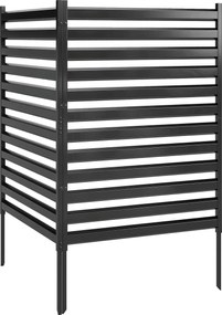 Outsunny kerti magánkerítés 2 panel 152 x 91 cm – oszlopokkal és zárósapkákkal, csatlakoztatható, rozsdaálló, fekete | Aosom