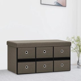 barna összecsukható művászon tárolópad 76 x 38 x 38 cm