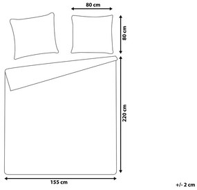 Sötétkék és sárga pamutszatén ágynemű-garnitúra 155 x 220 cm WALLINGFORD Beliani