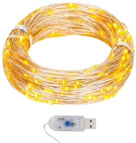 8 funkciós meleg fehér fényű tündérfényfüzér 400 LED-del 40 m
