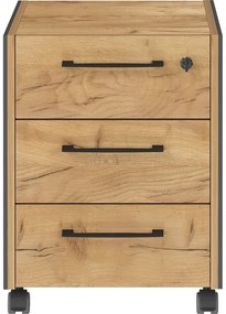 Antracitszürke-natúr színű szekrény tölgyfa dekorral 42x54x49 cm Podium – Germania