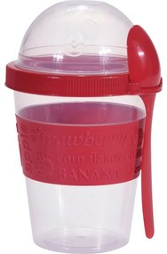 EH Joghurtos pohár kanállal, 600 ml, műanyagszínes