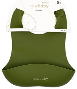 New Baby szilikon előke olívazöld színben