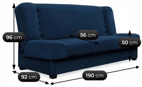 2 darabos kétszemélyes kanapé szett sötétkék színben. PIANO