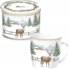 easy life porcelán bögre díszdobozban téli szarvas 350ml