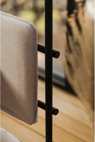 Fekete-bézs acél kárpitozott baldachinos franciaágy ágyráccsal 200x200 cm Eton – noo.ma