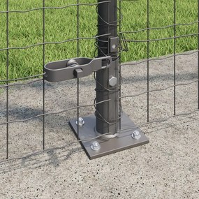 Kerítésoszlopok 104 db Szürke Porszórt Acél 3.2 x 3.2 x 88.5 cm