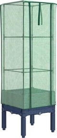 vidaXL rattan megjelenésű magaságyás melegháztakaróval 40x40x140 cm