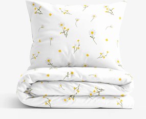 Goldea pamut ágyneműhuzat - kamilla virágok 140 x 200 és 70 x 90 cm