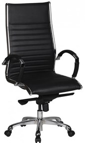 HAMBURG bőr íróasztali szék - fekete