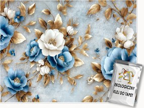 Fotótapéta Virágok Kék Arany Glamour Falra Hálószoba Nappali 250x175