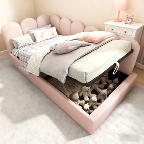 Kárpitozott ágy Gyerek kanapé 90x200 Hidraulikus rózsaszín