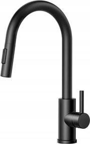 Álló konyhai csaptelep Forious Sus 304 Fekete kihúzható kifolyócső