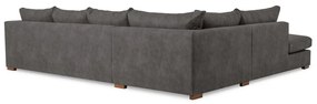 Antracitszürke bőrutánzat sarokkanapé (bal oldali) Hamburg – Scandic