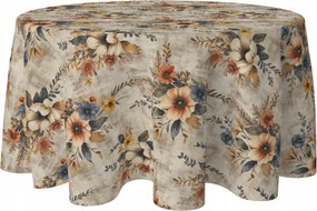Abrosz Kerek Foltálló Átm. 140 CM Asztalra Kerek Tavaszi Virág Minta 390