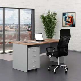 Irodabútor garnitúra SimpleOffice 1, 160 cm, szürke / dió