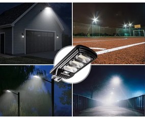 LED Napelemes utcai lámpa érzékelővel LED/180W/6V 6500K IP65 + távirányítás