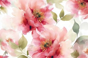 Fotótapéta Flizelina Akvarell Virágok Csokor Bazsarózsa Peonie 312x219 ragasztó