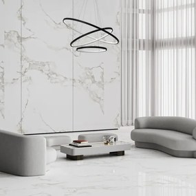 LED Csillár zsinóron HOOP LED/93W/230V átm. 80 cm 4000K fekete