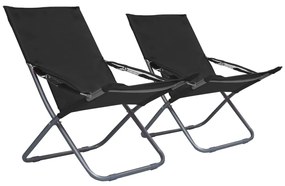 2 db összecsukható fekete szövet strandszék