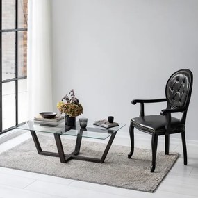 Kávésasztal AMALFI 35x105 cm fenyő/átlátszó