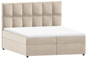 Bézs ágyneműtartós boxspring ágy 140x200 cm Flip – Ropez