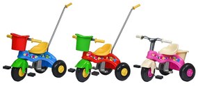Gyermek pedálos tricikli vezetőrúddal BAYO JUNIOR piros