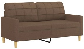 kétszemélyes barna szövetkanapé 140 cm