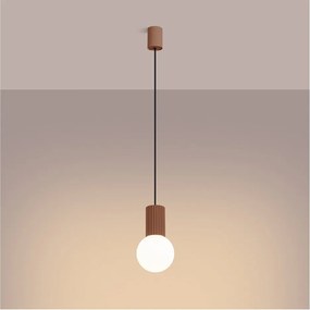 Világosbarna függőlámpa üveg búrával ø 12 cm Orbital – Sollux